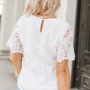  Kataleya Crochet Lace Short Sleeve Blouse