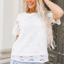  Kataleya Crochet Lace Short Sleeve Blouse