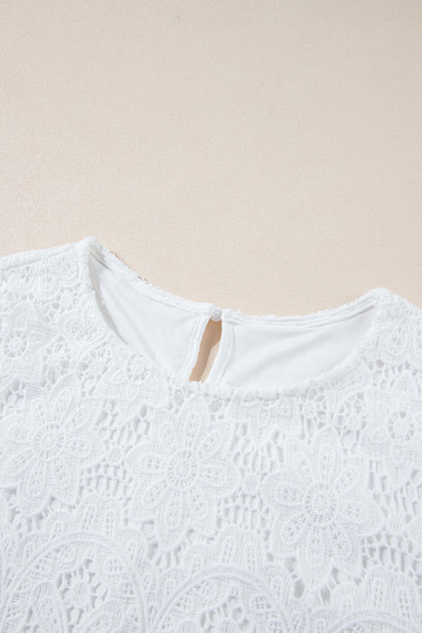 Kataleya Crochet Lace Short Sleeve Blouse