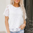  Kataleya Crochet Lace Short Sleeve Blouse