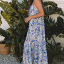  Katelyn Floral Self-tie Straps Ruffle Long Dress