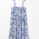  Katelyn Floral Self-tie Straps Ruffle Long Dress