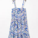  Katelyn Floral Self-tie Straps Ruffle Long Dress