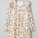  Katherine Floral Tie Neck Frilled Long Sleeve Dress