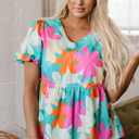  Kathryn Bubble Sleeve Peplum Blouse