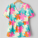  Kathryn Bubble Sleeve Peplum Blouse