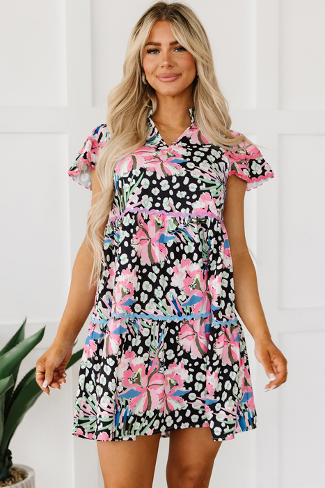 Kathryn Embellished Tiered Mini Dress