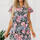  Kathryn Embellished Tiered Mini Dress