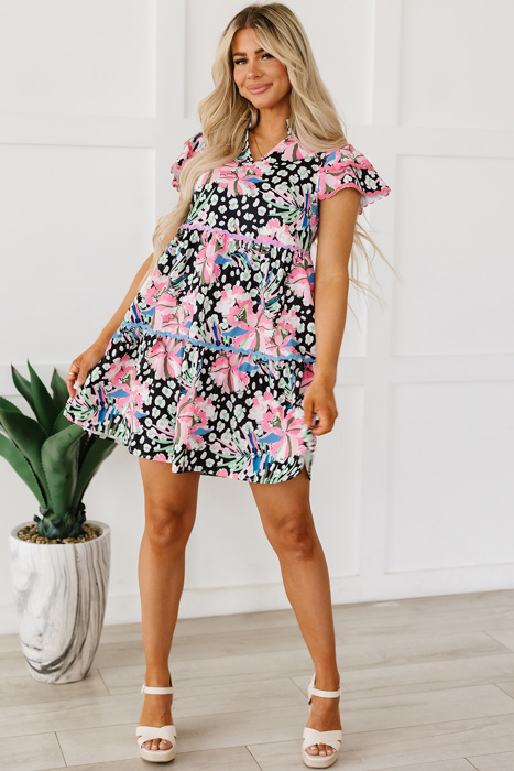 Kathryn Embellished Tiered Mini Dress