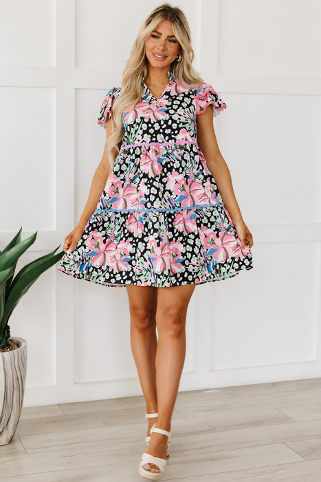 Kathryn Embellished Tiered Mini Dress