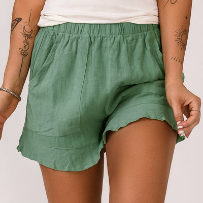 Katie High Waist Pocketed Ruffle Shorts