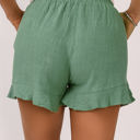  Katie High Waist Pocketed Ruffle Shorts