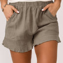  Katie High Waist Pocketed Ruffle Shorts