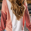  Kayla Color Block Corded Long Sleeve Top