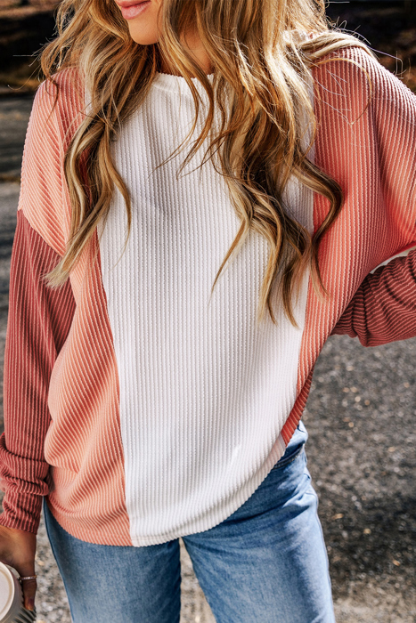 Kayla Color Block Corded Long Sleeve Top