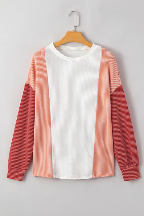 Kayla Color Block Corded Long Sleeve Top