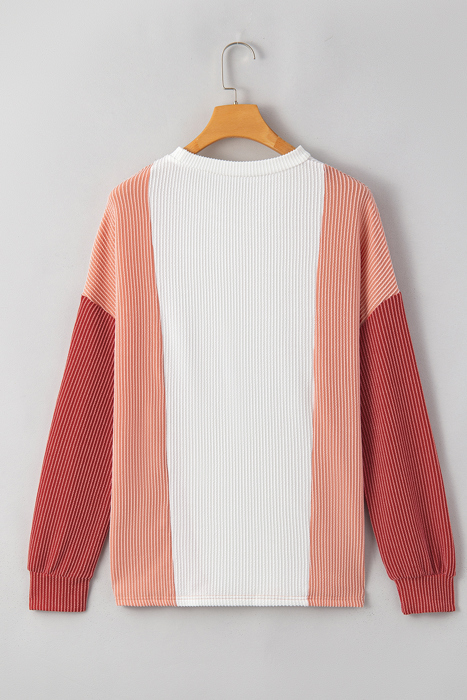 Kayla Color Block Corded Long Sleeve Top
