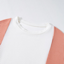  Kayla Color Block Corded Long Sleeve Top