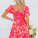  Kayla Floral Sweetheart Neck Dress