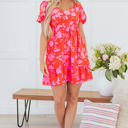  Kayla Floral Sweetheart Neck Dress