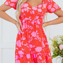  Kayla Floral Sweetheart Neck Dress