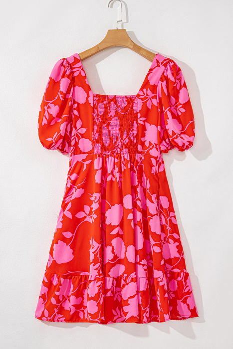 Kayla Floral Sweetheart Neck Dress