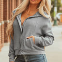  Kayla Waffle Zip Up Hooded Jacket
