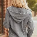  Kayla Waffle Zip Up Hooded Jacket