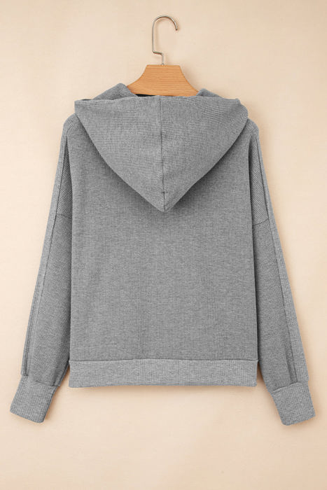 Kayla Waffle Zip Up Hooded Jacket