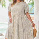  Kaylani Plus Size Leopard Print Flared Dress