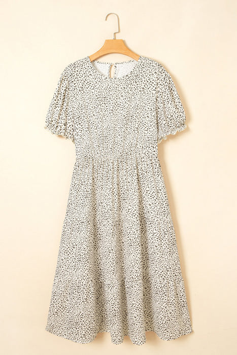 Kaylani Plus Size Leopard Print Flared Dress