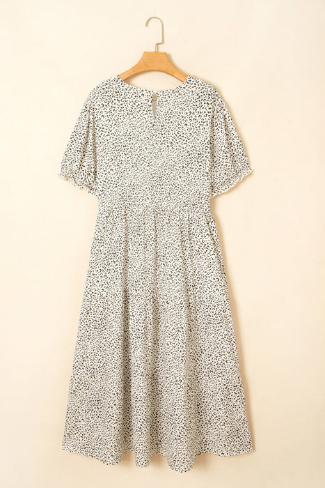 Kaylani Plus Size Leopard Print Flared Dress
