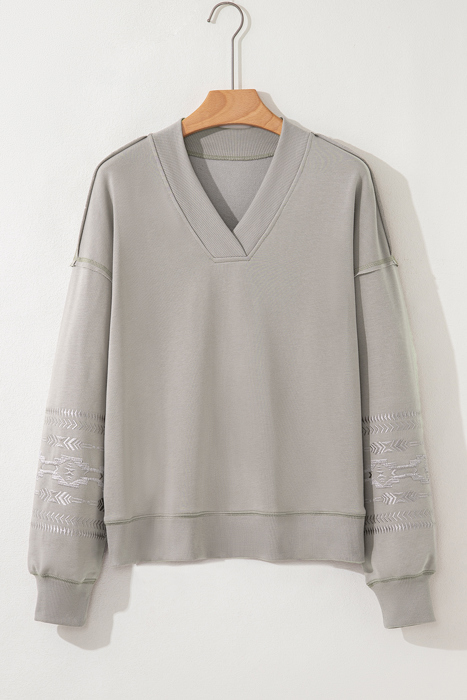 Kaylee aztec Embroidered Western Sweatshirt