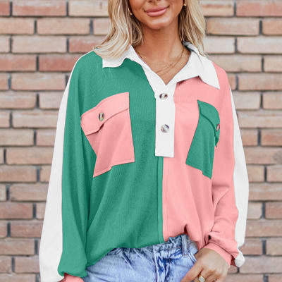 Kehlani Ribbed Collared Oversized Sweatshirt