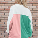  Kehlani Ribbed Collared Oversized Sweatshirt