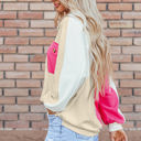  Kehlani Ribbed Collared Oversized Sweatshirt