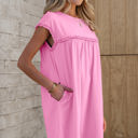  Keily Frilled Trim Loose Fit Mini Dress