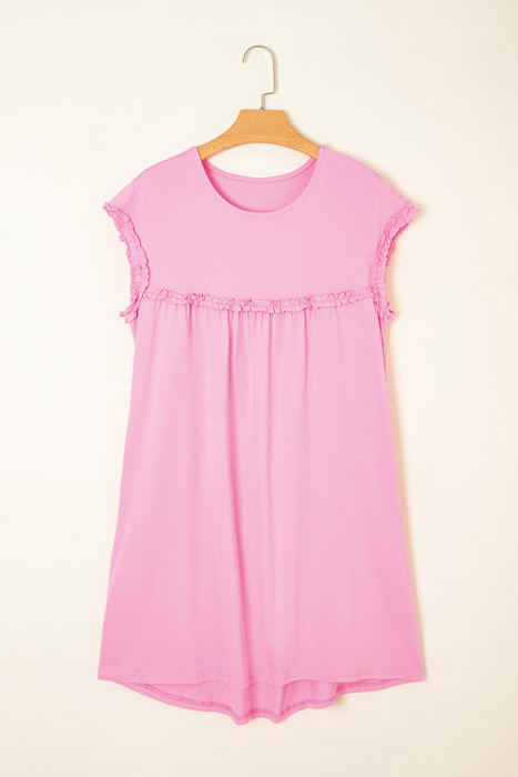 Keily Frilled Trim Loose Fit Mini Dress