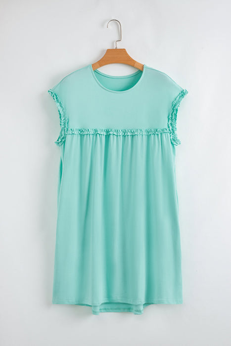 Keily Frilled Trim Loose Fit Mini Dress