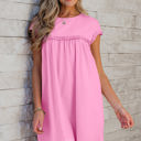 Pink Medium Keily Frilled Trim Loose Fit Mini Dress