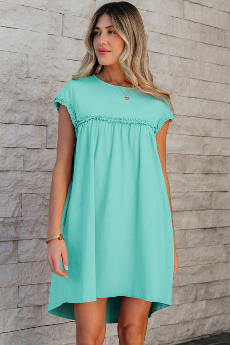 Keily Frilled Trim Loose Fit Mini Dress