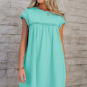 Mint Green XL Keily Frilled Trim Loose Fit Mini Dress