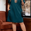  Keily Zip Collared Mini PLUS Dress