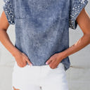  Kelly Acid Wash Pearl Embellishments Denim Top