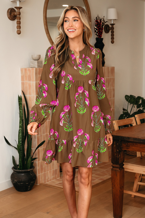 Kelly Hem Puff Sleeve Dress