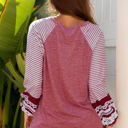  Kelsey Striped Raglan Long Sleeve Loose Top
