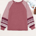  Kelsey Striped Raglan Long Sleeve Loose Top