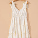  Kenia Solid Color Tied Straps Ruffle Tiered Mini Dress