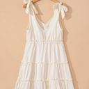  Kenia Solid Color Tied Straps Ruffle Tiered Mini Dress