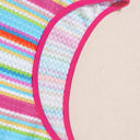  Kenna Stripe Rainbow Eyelet Knit Button Decor Tank Top